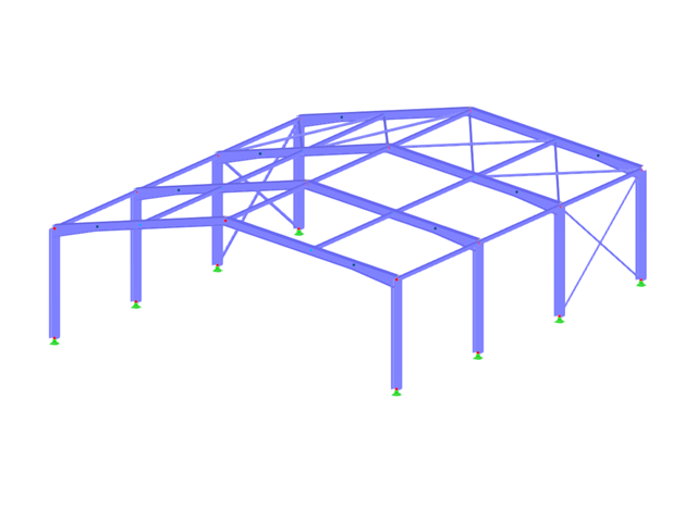 Wzór 004583 | Konstrukcja hali stalowej | Stateczność konstrukcji 7 DOF